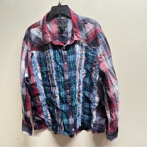 High Noon Men's Multicolor Plaid Button-Down Shirt Size XL One Of A Kind